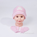 chapéu de malha personalizado e luvas de malha para bebê